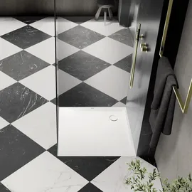 Kaldewei SUPERPLAN 1848-2, Duschwanne mit Wannenträger, 90x90cm, 384848042001, Farbe: Weiß mit Secure Plus