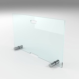 BIJON Kaminschutzgitter aus Spezial-Sicherheitsglas, Hitzeschutz Funkenschuztgitter, Ofenschutzgitter aus echtem ESG-Glas, Kamin Ofen Glas Funkenschutz FIREclassic 90 x 80 cm