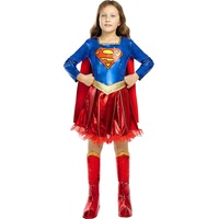 Funidelia | Supergirl Kostüm Deluxe 100% OFFIZIELLE für Mädchen Größe 5-6 Jahre Kara Zor-EL, Superhelden, DC Comics - Farben: Bunt, Zubehör für Kostüm - Lustige Kostüme für Deine Partys