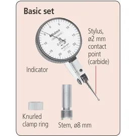 Mitutoyo Fühlhebel, horizontal 0,8 mm, 0,01 mm, 8 mm Schaft