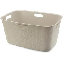 Curver Wäschekorb Softex 45 l – Elegantes Design – leicht und praktisch – 70% recycelt – 59 x 39 x 27 cm – Offwhite