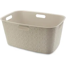 Curver Wäschekorb Softex 45 l – Elegantes Design – leicht und praktisch – 70% recycelt – 59 x 39 x 27 cm – Offwhite