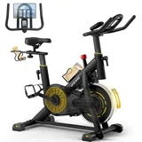 YAMO Heimtrainer Fahrrad mit Magnetischem Widerstand, Indoor Bike mit LCD-Monitor & Tablet-Halter, Leises Stabiles Fitnessbike für Zuhause, Verstellbar Ergometer Heimtrainer 120kg Belastbarkeit