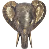 Wohnling Wanddeko Elefant Aluminium Gold 41 cm