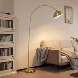 LINDBY Bogenlampe Lennart, messing, höhenverstellbar, E27