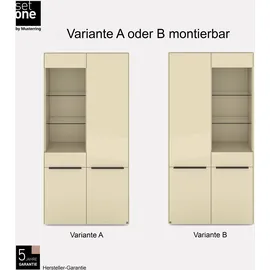 Set One by Musterring Standvitrine Reno 92 x 42 x 185 cm Beige