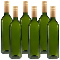 Mikken 6 x Glasflasche 750ml grüne Weinflasche Ölflasche 0,75