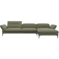 flexlux Ecksofa FLEXLUX "Salino, Funktionssofa mit Recamiere, Relaxsofa, Ecksofa", grün (moss), B:340cm H:88cm T:182cm, 100% Polyester, Sofas, Ecksofa, Sofa mit Arm- und Kopfteil-Verstellungen, Kaltschaum & Stahl-Wellen