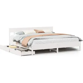 vidaXL Massivholzbett 180 x 200 cm Weiß