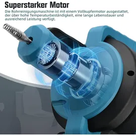 vrietina Rohrreinigungsmaschine Akku 610 U/min Blau