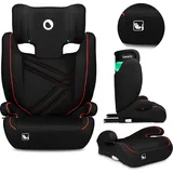 Lionelo Hugo I-Size Autokindersitz ab 4 - 12 Jahre, ab 15 kg - 36 kg, i-Size ISOFIX oder Autogurte- Sporty Schwarz Rot