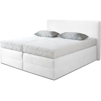 Westfalia Schlafkomfort Boxspringbett, weiß, B:215cm L:205cm, Microvelours (100% Polyester),