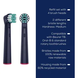 Beurer Clean Eco Green Planet Aufsteckbürste dunkelblau 4 St.
