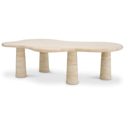 Casa Padrino Luxus Couchtisch Beige 116 x 73 x H. 34 cm - Travertin Naturstein Wohnzimmertisch - Wohnzimmer Möbel - Travertin Möbel - Luxus Möbel - Luxus Einrichtung