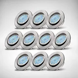 B.K.Licht Einbaustrahler 10er Set (68mm) schwenkbar Matt-Nickel
