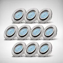 B.K.Licht Einbaustrahler 10er Set (68mm) schwenkbar Matt-Nickel