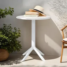 Idimex Gartentisch Ø 60 x 76 cm Weiß