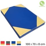 NiroSport Turnmatte Gymnastikmatte Turnmatte 100 x 70 x 8 cm Weichbodenmatte Schutzmatte (einzeln, 1er-Pack), Made-in-Germany blau