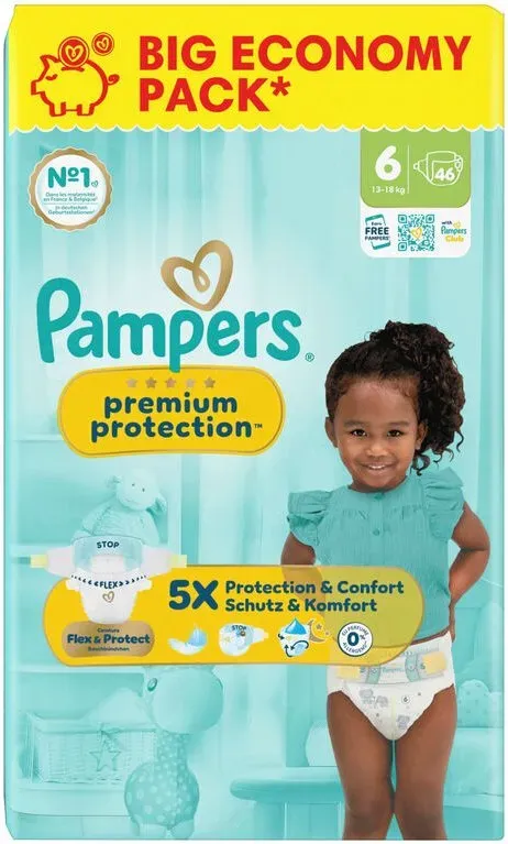 Pampers Premium Protection Größe 6 Extra Groß 13-18 kg Mega-Eco-Pack