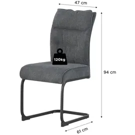 xonox.home Schwingstuhl grau 2er Set