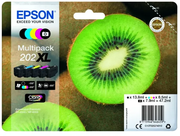 Original Epson C13T 02G74010 / 202XL Tintenpatrone MultiPack