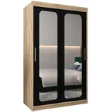 abiks möbel Schwebetürenschrank Promo 120 x 200 x 62 cm Schwarz