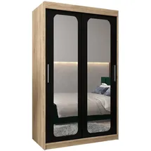 abiks möbel Schwebetürenschrank Promo 120 x 200 x 62 cm Schwarz