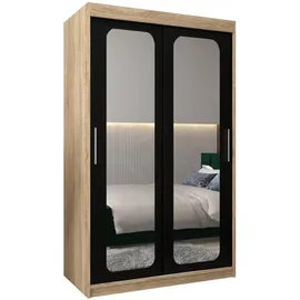 abiks möbel Schwebetürenschrank Promo 120 x 200 x 62 cm Schwarz