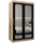 abiks möbel Schwebetürenschrank Promo 120 x 200 x 62 cm Schwarz