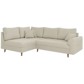 s-style möbel Ecksofa Alma Beige Cord - Ottomane links