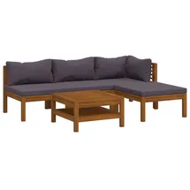 vidaXL Garten-Lounge-Set 5-tlg. grau Akazie