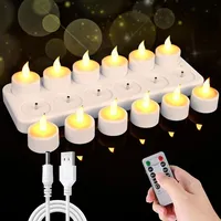 Wiederaufladbares Led-kerzen-set Mit 12 Stück, Fernbedienung Und Timer, Flackernde Flamme Für Schlafzimmer, Hochzeit, Halloween, Weihnachtsdekoration - Sonstiges