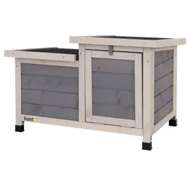 LIONTO Kleintierstall 70 x 43 x 45 cm grau