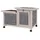 LIONTO Kleintierstall 70 x 43 x 45 cm grau