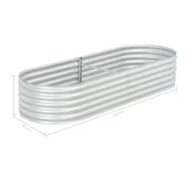vidaXL Garten-Hochbeet verzinkter Stahl 240 x 80 x 44 cm Silber
