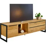 Linea Natura Barcelona 75 x 111 x 37 cm braun / Eiche, 7 Fächer, 2 Schubladen