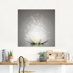 Glasbild »Magie der Lotus-Blume«, Blumen, (1 St.), in verschiedenen Größen, 23517225-0 Farbe Bild(er): grau B/H: 125 cm x 50 cm