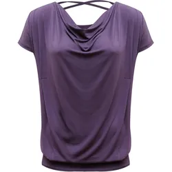 Yoga Shirt Flowing Batwing Ala Yoga Damen Violett Stretchig YOGISTAR Groß