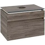 Villeroy & Boch Legato Waschtischunterschrank B602L0RK 80x55x50cm, Waschtisch mittig, mit LED-Beleuchtung, Stone Oak