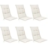 Beautissu Hochlehner Auflage 120 x 50 x 6 cm beige 6-tlg.