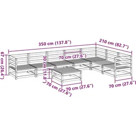 vidaXL Garten-Lounge-Set 8-tlg. Kiefernholz braun