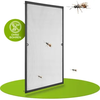 Juskys Fliegenschutzgitter mit Aluminiumrahmen 110 x 130 cm anthrazit