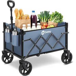 Sekey Bollerwagen Faltbar Klein 70L 80KG blau