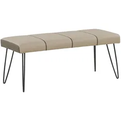 Bettbank Kunstleder beige schwarze Metallbeine 104 cm BETIN