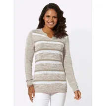 Casual Looks Strickpullover Mustermix Braun 50