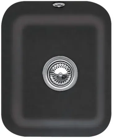 Villeroy und Boch Unterbauspüle 670401S5 mit Ablaufgarnitur, Handbetätigung, Befestigungssatz, Ebony
