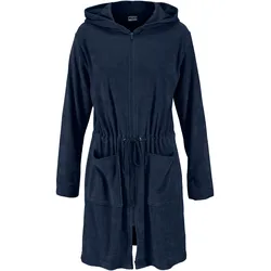 Damenbademantel »Nela, ideal für Sauna & Spa, Hotelbademantel, Morgenmantel«, (1 St.), einfarbig, kurz, mit Kordelzug & Taschen, XS-3XL, Gr. XS   Länge: 90 cm, marine, , 61423845-XS