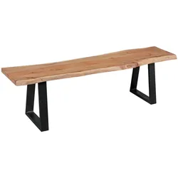 KADIMA DESIGN Esszimmerbank Akazienholz: 4 Personen, Akazienholz, 180x40x45 cm, schwarze Metallfüße, Anti-Rutsch-Pads.