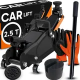 Hydraulisch Wagenheber 2,5T, Flacher Rangierwagenheber 85–365 mm Hubhöhe, Autolift, Autoheber für PKW, SUV, Werkstatt & Tiefergelegte Fahrzeuge...