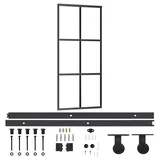 vidaXL Schiebetür mit Beschlag ESG-Glas & Aluminium 90x205 cm